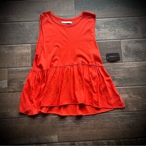 We The Free sleeveless red orange tunic top M